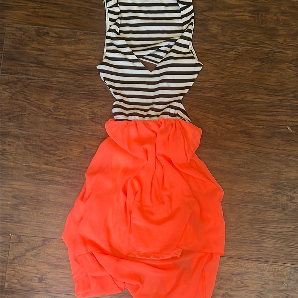 Bebe Black And White Striped Top